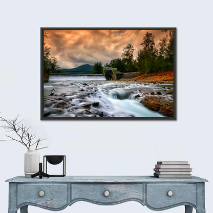 Mentawa Dam at Dusk Wall Art