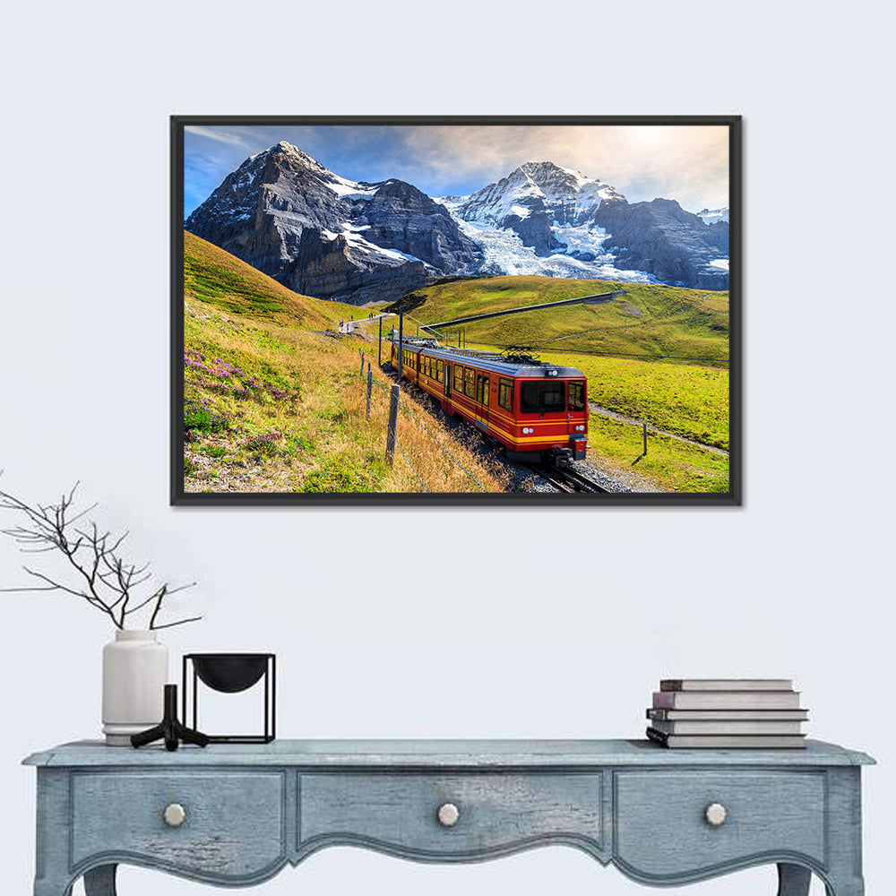 Grindelwald Red Mountain Train Wall Art