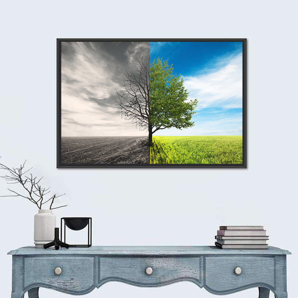 Split Tree in Field Wall Art