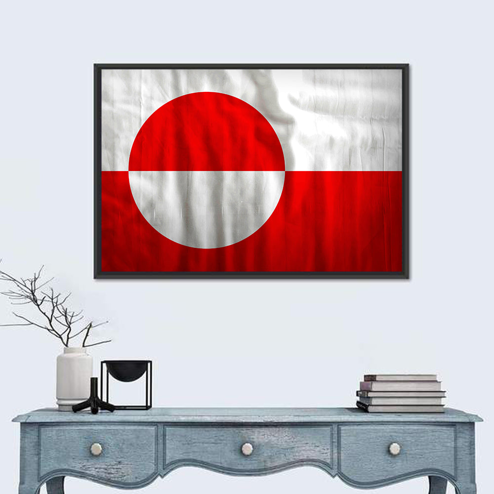 Greenland Flag Wall Art in a room, landscape