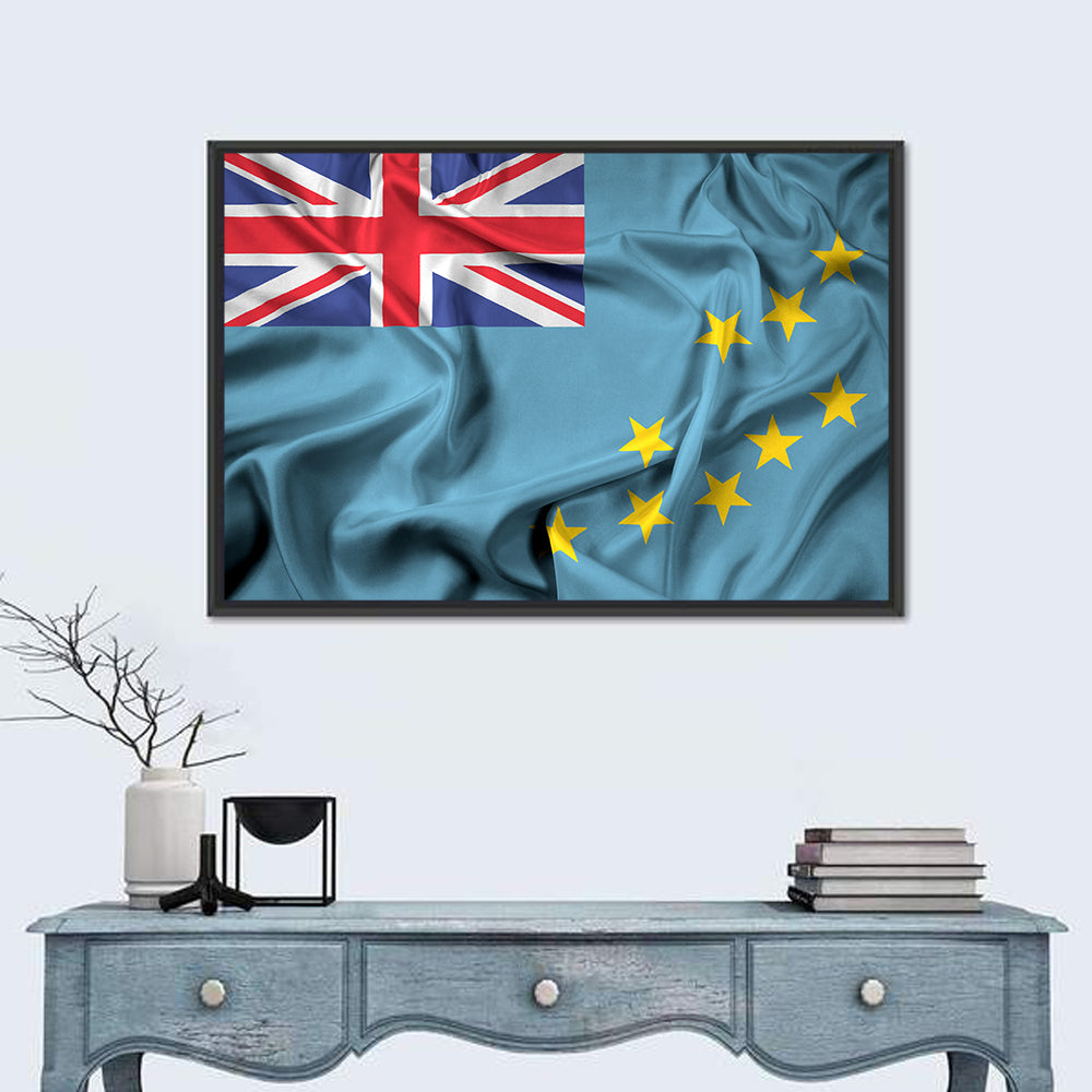 Tuvalu Flag Wall Art in a room, landscape