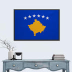 Kosovo National Flag Wall Art