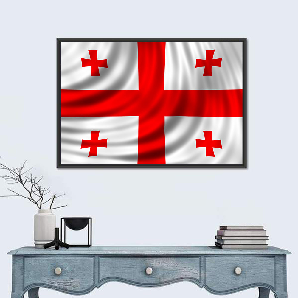 Flag of Georgia Wall Art in a room, landscape