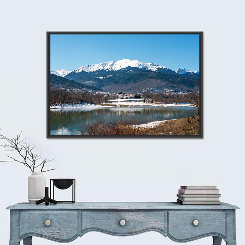 Lake Plastira On winter Wall Art