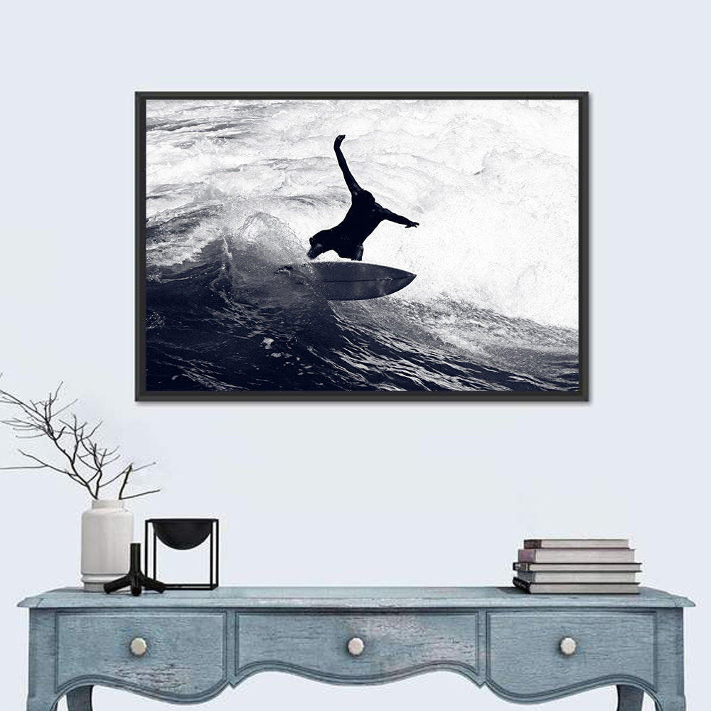 Dog Surfer Riding Waves Wall Art