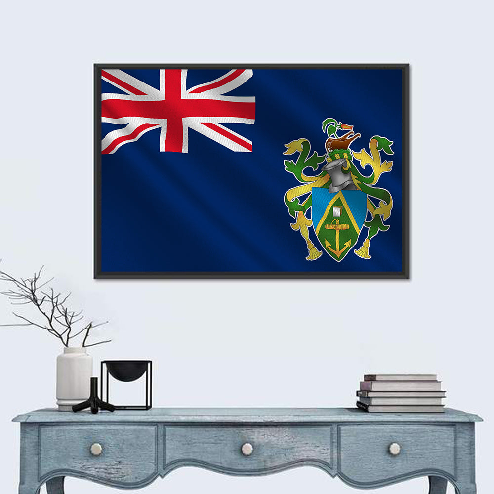 Pitcairn Islands Flag Wall Art in a room, landscape