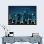 Abstract Night City Skyline Wall Art