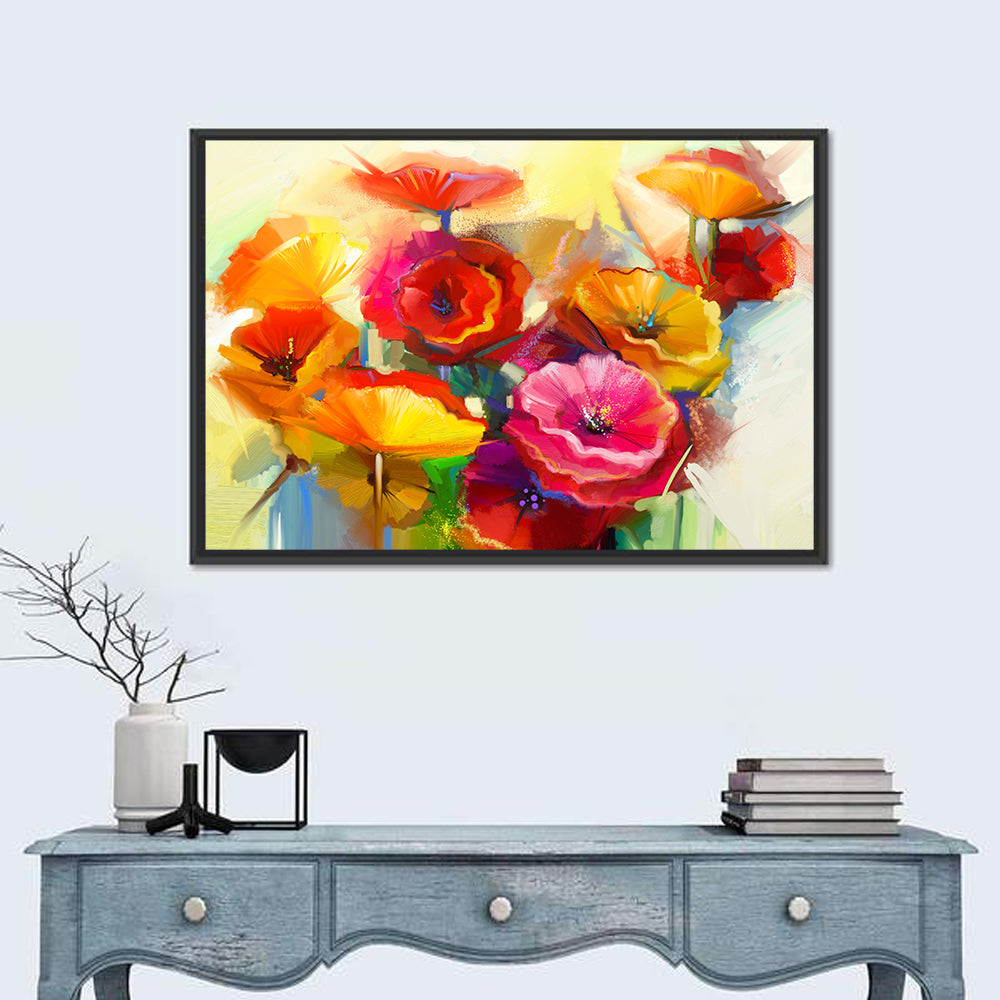 Impasto Poppy Bouquet Wall Art