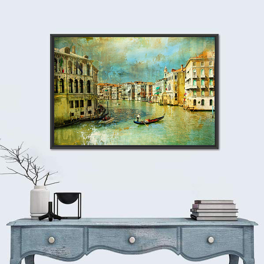 Venice Gondola on the Grand Canal Wall Art in a room, landscape
