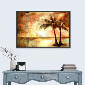 Tropical Beach Sunset Artwork Wall Art