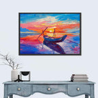 Fishing Boats at Sunset Wall Art