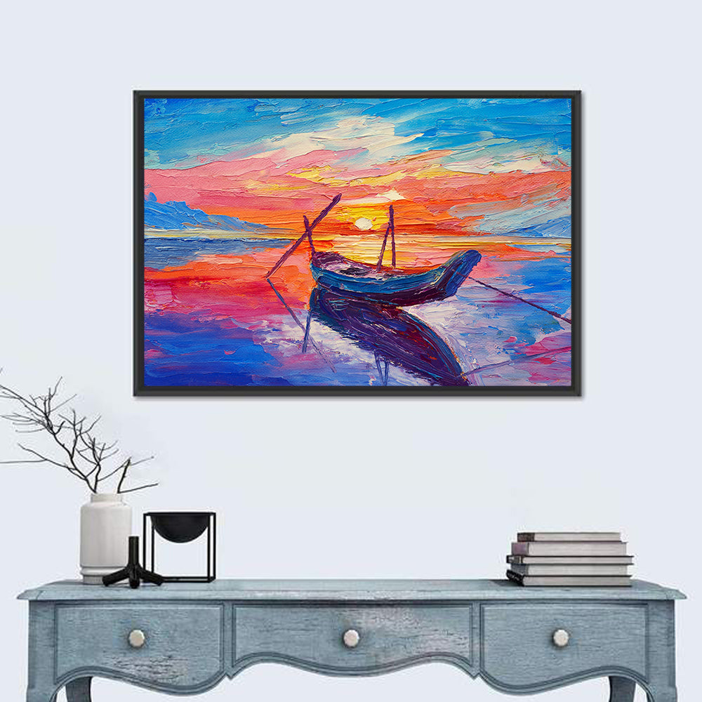 Fishing Boats at Sunset Wall Art