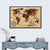 Retro World Map Wall Art