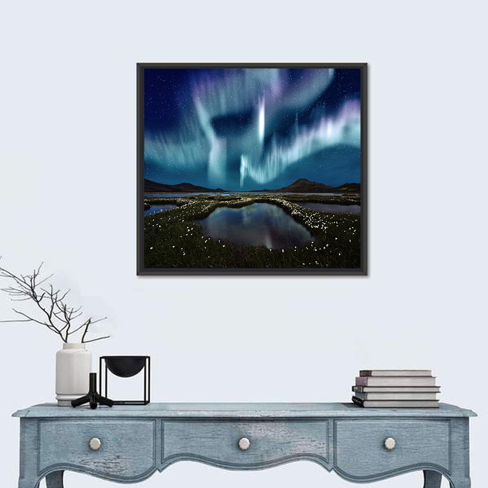 Icelandic Aurora Reflection Wall Art