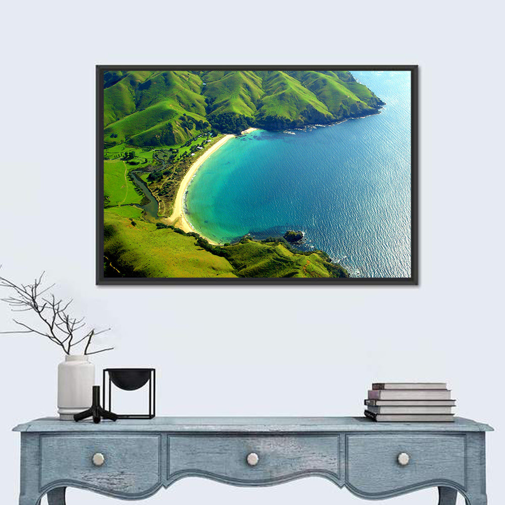 Taupo Bay Aerial View Wall Art