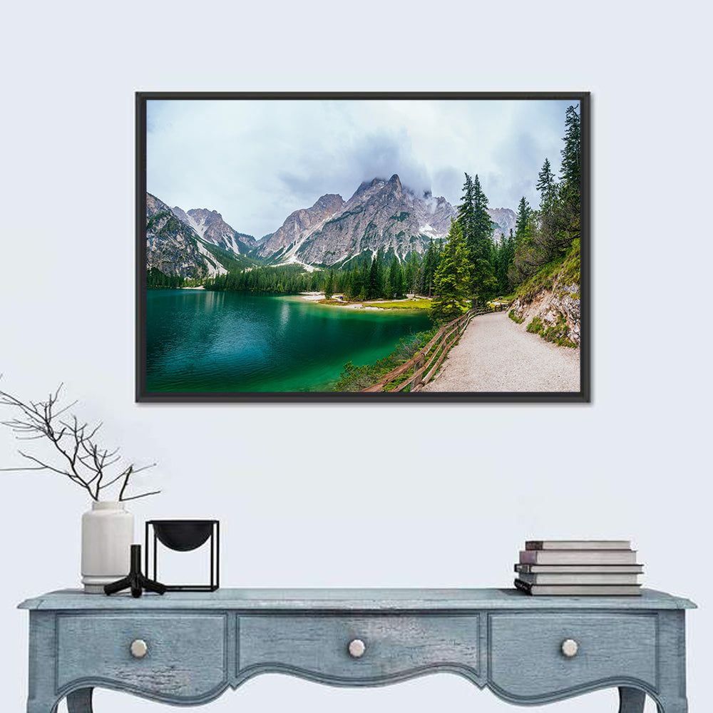 Lago Di Braies, Dolomites Wall Art in a room, landscape