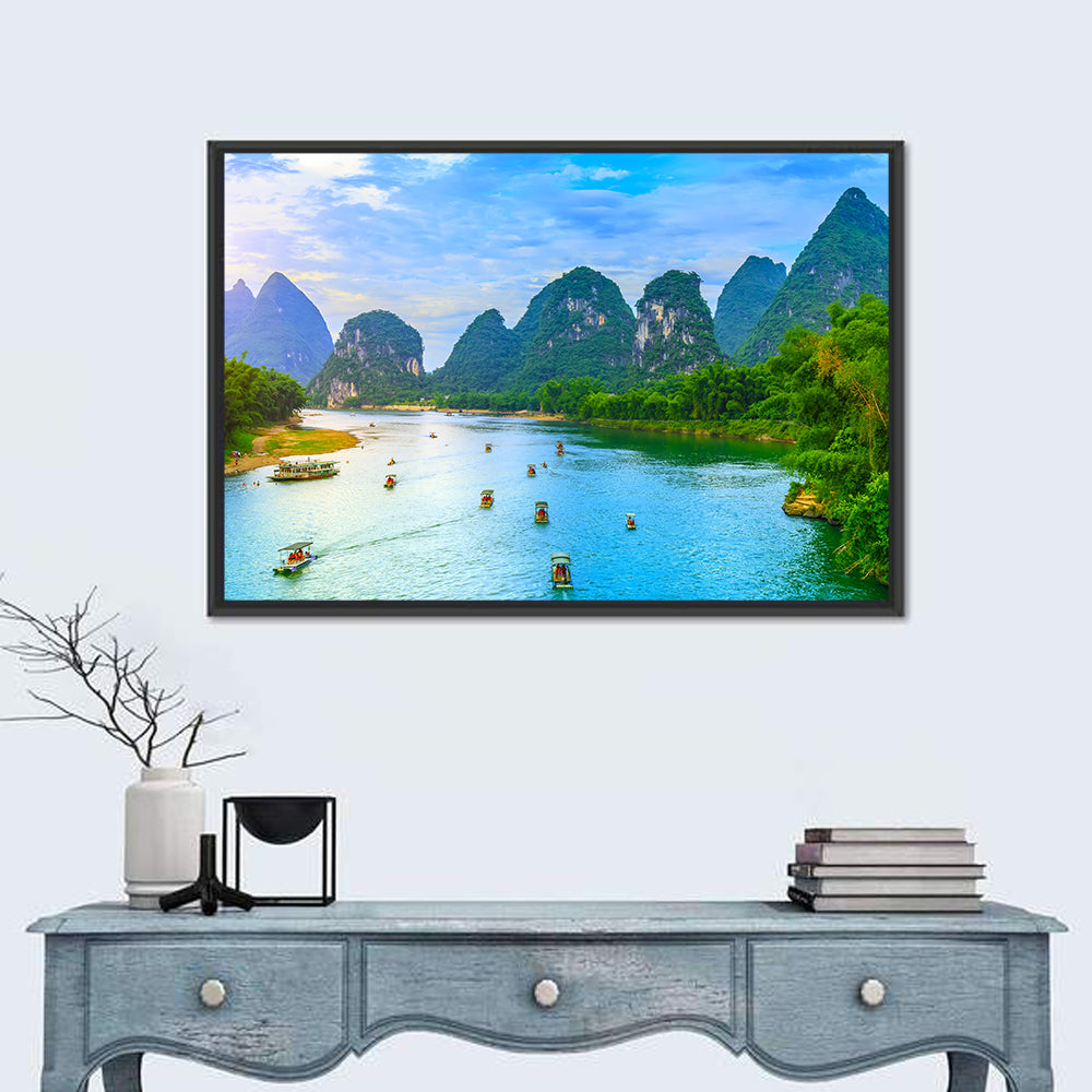 Li River at Yangshuo, Guilin Wall Art in a room, landscape