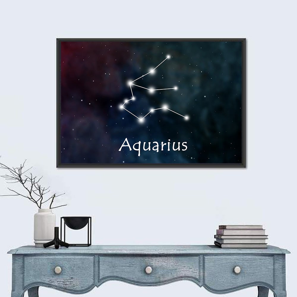 Aquarius Constellation Star Map Wall Art