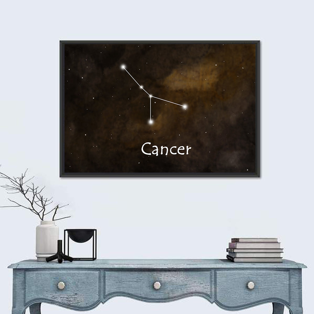 Cancer Zodiac Constellation Wall Art in a room, landscape