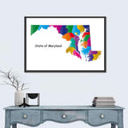 Maryland County Map Wall Art