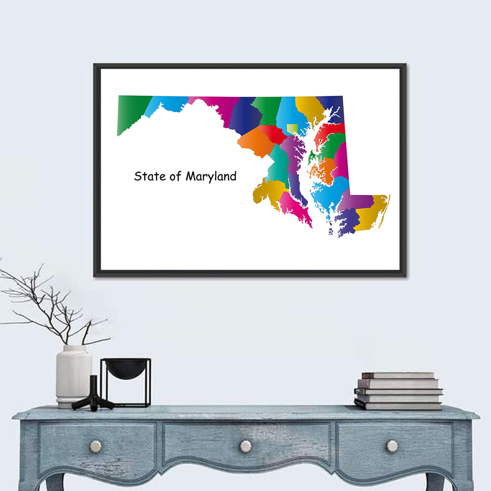 Maryland County Map Wall Art