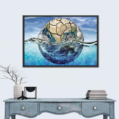 Half-submerged Planet Concept Wall Art