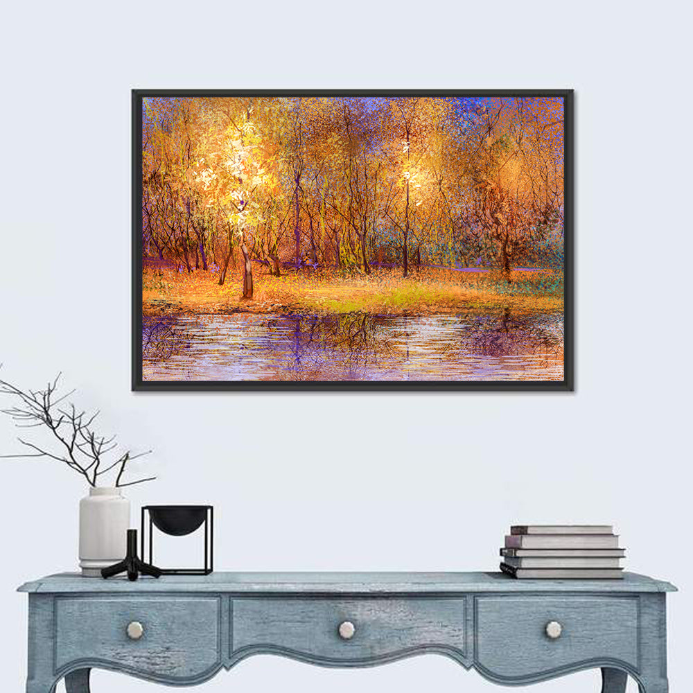 Autumn Lake Reflection Wall Art