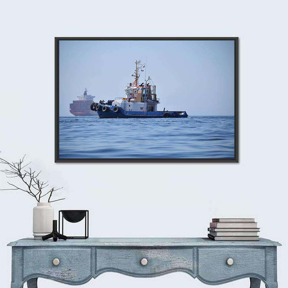 Tugboat Off Valparaiso Coast Wall Art