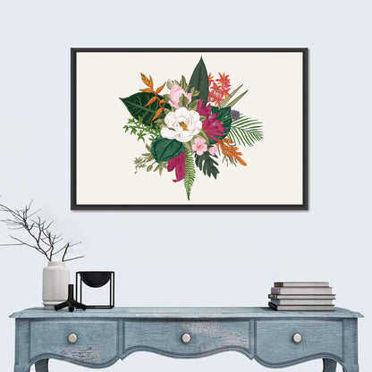 Tropical Bouquet with White Flower Wall Art