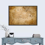 Vintage Pirate Treasure Map Wall Art