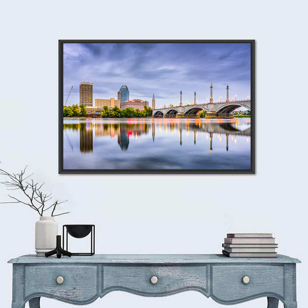 Springfield Skyline with Memorial Bridge Wall Art