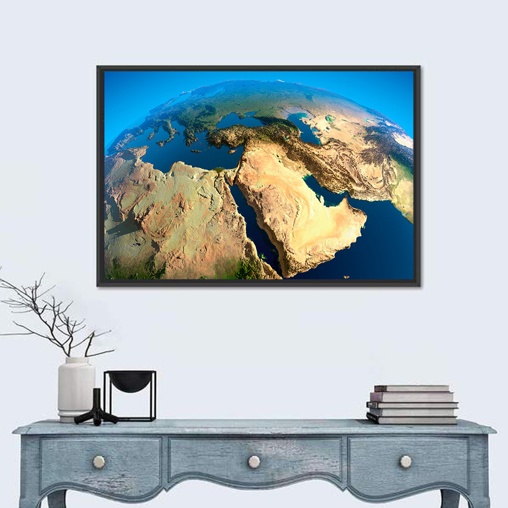 Satellite View of the Middle East Wall Art