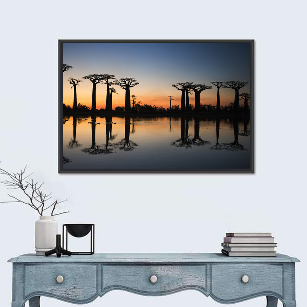 Avenue of the Baobabs at Sunrise Wall Art in a room, landscape