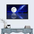 Moonlit Lake Reflection Wall Art
