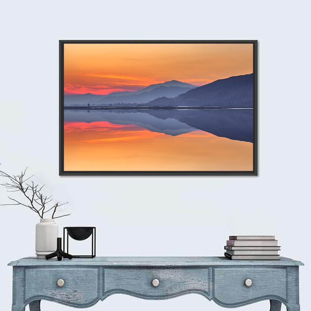 Swat River Sunset Reflection Wall Art