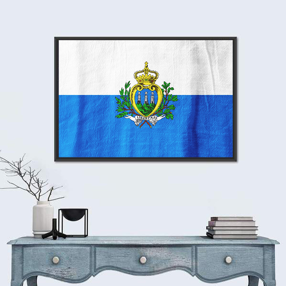 San Marino National Flag Wall Art in a room, landscape