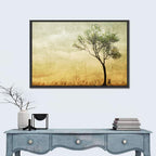 Surreal Tree with Cracked Paint Texture Wall Art