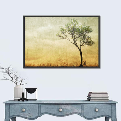 Surreal Tree with Cracked Paint Texture Wall Art