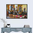 Clay Pots on African Cafe Counter Wall Art