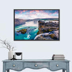 Goðafoss Waterfall at Dusk Wall Art