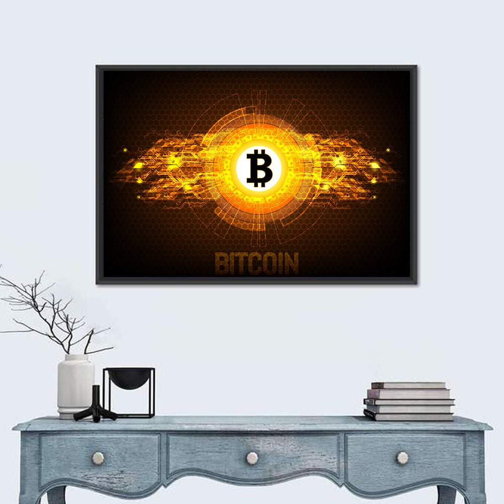 Futuristic Bitcoin Circuit Wall Art