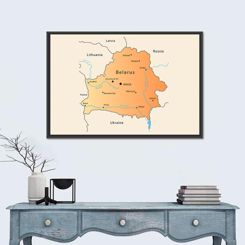 Belarus Cartographic Map Wall Art