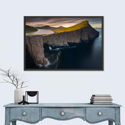 Sorvagsvatn Lake On Cliffs Of Vagar Island Wall Art