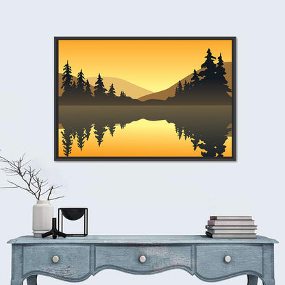 Evergreen Lake at Sunset Wall Art