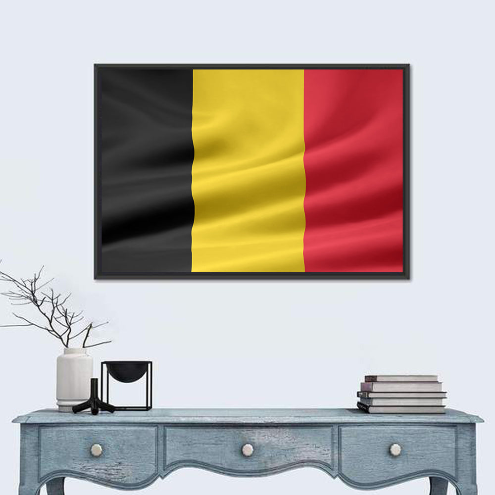 Waving Belgian Flag Wall Art