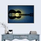 Moonlit Guitar Island Wall Art