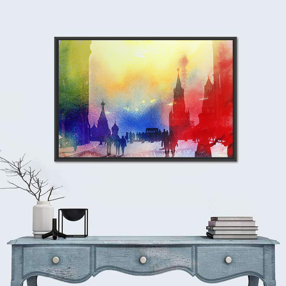 Colorful Moscow Kremlin at Dusk Wall Art