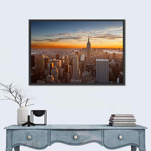 Sunset over Manhattan Wall Art