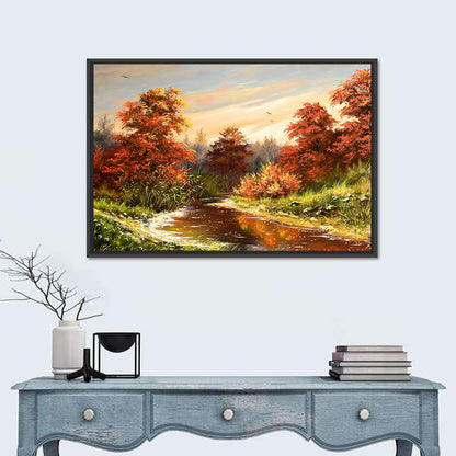 Winding Autumn River Wall Art