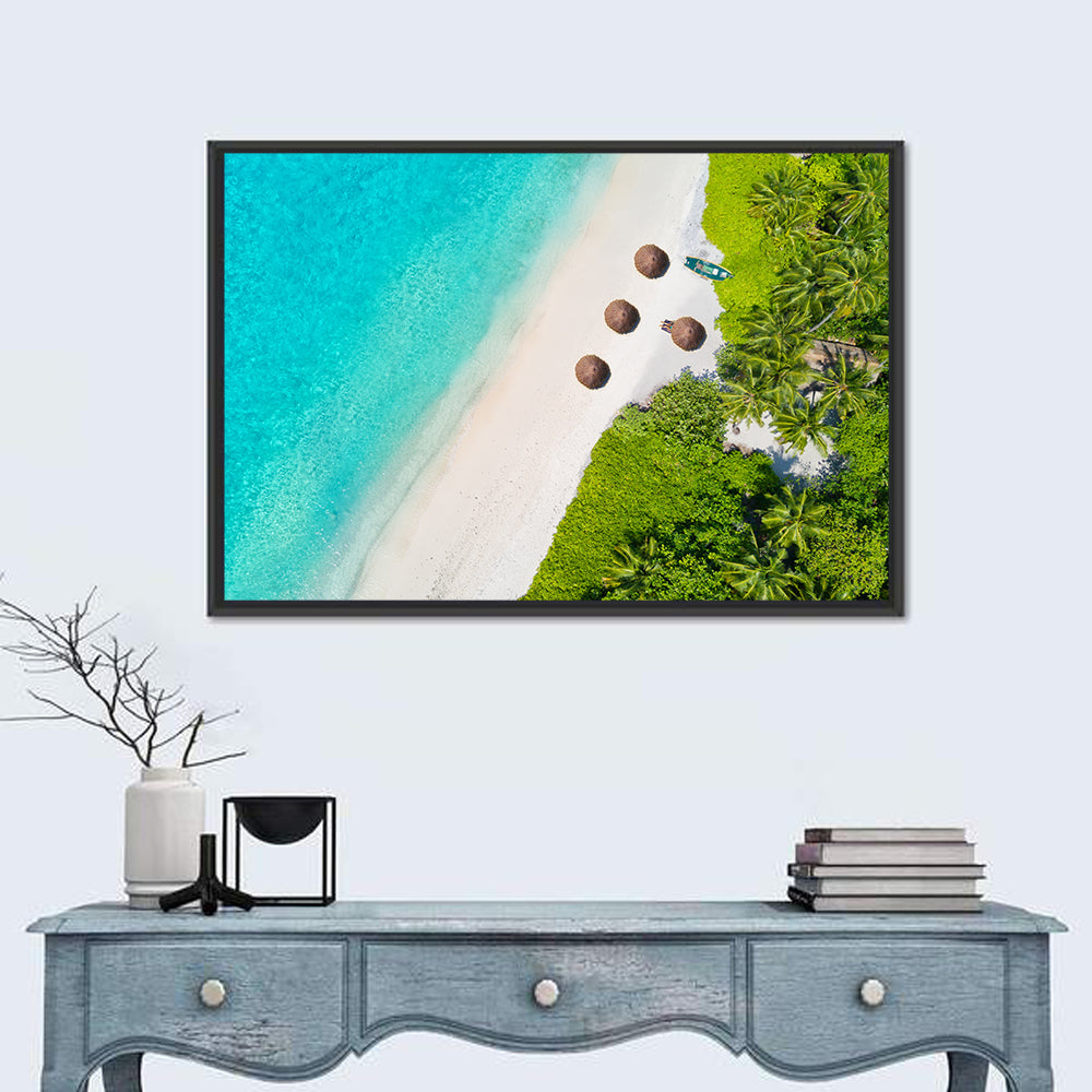 Maldives Aerial Beach View Wall Art